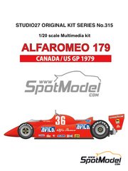 Studio27: Car scale model kit 1/20 scale - Alfa Romeo 179 sponsored by Avila #36 - Vittorio Brambilla (IT) - Canadian Formula 1 Grand Prix, USA - United States of America Formula 1 Grand Prix 1979 - Multimaterial kit image