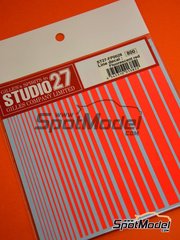 Studio27: Decals - Fluorescent red lines - water slide decals image