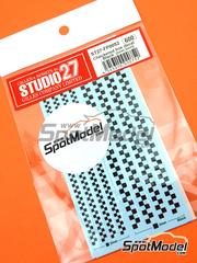 Studio27: Decals - Chequered lines 2mm and 3mm - water slide decals
