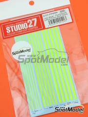 Studio27: Decals - Fluorescent yellow lines 1mm, 2mm and 3mm - water slide decals