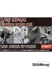 Studio27: Detail up set 1/20 scale - McLaren Honda MP4/4 - photo-etched parts, white metal parts and assembly instructions - for Tamiya references TAM20022, TAM89719 and TAM92208