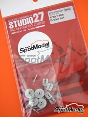 Studio27: Brakes 1/20 scale - Ferrari F189 (640) - water slide decals, white metal parts and assembly instructions - for Tamiya references TAM20023 and TAM20024
