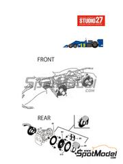 Studio27: Brakes 1/20 scale - Tyrrell Ford P34 1976 - water slide decals, white metal parts and assembly instructions - for Tamiya references TAM20001 and TAM20058