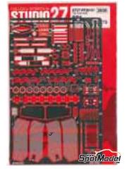 Studio27: Detail up set 1/20 scale - RB Racing Renault RB6 - FIA Formula 1 World Championship 2010 - photo-etched parts, seatbelt fabric and assembly instructions - for Tamiya reference TAM20067