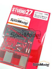 Studio27: Detail up set 1/20 scale - McLaren Mercedes MP4/13 McLaren Racing Limited Team sponsored by West #9, 10 - Mika H&auml;kkinen (FI), David Coulthard (GB) - FIA Formula 1 World Championship 1998 - photo-etched parts and assembly instructions - for Tamiya references TAM20046, TAM20047 and TAM89718 image
