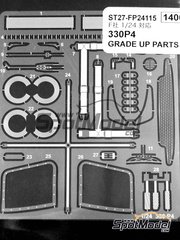 Studio27: Detail up set 1/24 scale - Ferrari 330 P4 - photo-etched parts and assembly instructions - for Fujimi references FJ12104, 2, 2500, FJ12111, 1034, 2800, HR-1034, FJ12351, FJ123516, FJ12357, FJ123707, HR-34, FJ125756, RS-48, FJ125756-SPRUE-A and FJ23073 image