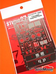 Studio27: Detail up set 1/24 scale - Porsche 962C - photo-etched parts, seatbelt fabric, white metal parts and assembly instructions - for Hasegawa references 20280, 20283, 20294, 20318, 20337, 20345, hsg20345, HAS20345, 20363, 20411, 20411.OUTLET, 20503, 20535, 20557, 20557.OUTLET, 20572, 20585, 20603, 20644, HAS-20644, 20662, 20680, 20698 and 20718 image