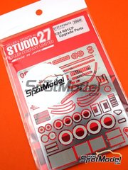 Studio27: Detail up set 1/24 scale - Nissan R91CP Group C - photo-etched parts, seatbelt fabric, white metal parts and assembly instructions - for Hasegawa references 21131, HC-31 and HSGHC31