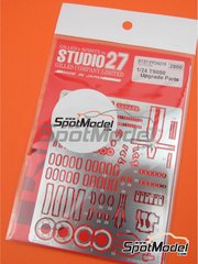 Studio27: Detail up set 1/24 scale - Toyota TS050 Hybrid - photo-etched parts, seatbelt fabric, white metal parts and assembly instructions - for Tamiya reference TAM24349 image