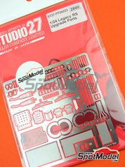 Studio27: Detail up set 1/24 scale - Subaru Legacy RS Group A - photo-etched parts, seatbelt fabric, white metal parts and assembly instructions - for Hasegawa references 20290, 20311, 20390, 25007, CR-7, 20432, 20577, 20636, 25007, CR-7, 25014 and CR-14