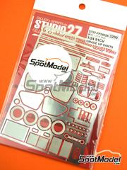 Studio27: Detail up set 1/24 scale - Toyota 91 C-V - photo-etched parts, seatbelt fabric and assembly instructions - for Hasegawa references 20665, 20781, HAS-20781, 21156, HC56 and 211568