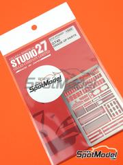 Studio27: Detail up set 1/24 scale - Ford GT40 - photo-etched parts and assembly instructions - for Fujimi references FJ12101, HR-1, FJ12125, FJ12129, HR-10, FJ12130, FJ12131, FJ12132, FJ12134, FJ12135, FJ12138, FJ12139, FJ12143, FJ12147, FJ12148, FJ12158, FJ12159, FJ12160, FJ12161, FJ12166, FJ12170, FJ12172, FJ12306, FJ123066, FJ126036, RS-16, FJ126043, RS-32, FJ12605, FJ126050, RS-97, FJ126067 and RS-51, or Revell reference REV07696