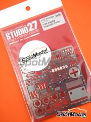 Studio27: Detail up set 1/24 scale - Nissan 240RS - photo-etched parts, seatbelt fabric, white metal parts and assembly instructions - for Hasegawa reference 20727