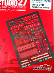 Studio27: Detail up set 1/24 scale - Ford GT40 - photo-etched parts and assembly instructions - for Fujimi references FJ12101, HR-1, FJ12125, FJ12129, HR-10, FJ12130, FJ12131, FJ12132, FJ12134, FJ12135, FJ12138, FJ12139, FJ12143, FJ12147, FJ12148, FJ12158, FJ12159, FJ12160, FJ12161, FJ12166, FJ12170, FJ12172, FJ12306, FJ123066, FJ126036, RS-16, FJ126043, RS-32, FJ12605, FJ126050, RS-97, FJ126067 and RS-51, or Revell reference REV07696 image