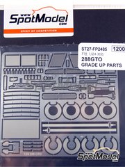 Studio27: Detail up set 1/24 scale - Ferrari 288 GTO - photo-etched parts and assembly instructions - for Fujimi references FJ08022, 08216, EM-16, EM-22, FJ08105, 1052, FJ082684, FJ082752, FJ082769, 08276, EM-SP0T, EM-SPOT, EMSP-0T, EMSP-OT, EM-SPOT, FJ10163, FJ126272, 12627 and RS-105