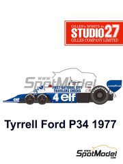 Escala 1.43 calcomanías Ranura f1 GP Tyrrell F1 010 1981 Michelob Jones-parne FDS Modelo