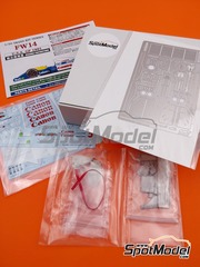 Studio27: Marking / livery 1/20 scale - Williams Renault FW14 Williams Grand Prix Engineering Team sponsored by Canon, Labatt's #5, 6 - Nigel Ernest James Mansell (GB), Riccardo Patrese (IT) - USA - United States of America Formula 1 Grand Prix 1991 - photo-etched parts, resin parts, seatbelt fabric, water slide decals, white metal parts, assembly instructions and tobacco sponsor decals - for Fujimi references FJ09052, 090528,  GP-17, FJ090702, 09070, GP-24, FJ090757, 09075, GPSP-13, FJ090795, 09079, GP-26, FJ091976, 09079 and GP-26