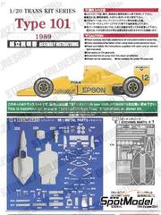 Studio27: Marking / livery 1/20 scale - Lotus Judd Type 101 Lotus Team sponsored by Camel Epson #11, 12 - Nelson Piquet (BR), Satoru Nakajima (JP) - FIA Formula 1 World Championship 1989 - photo-etched parts, resin parts, vacuum formed parts, water slide decals, white metal parts, assembly instructions and tobacco sponsor decals - for Tamiya reference TAM20030 image