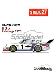 Studio27: Decoracin escala 1/24 - Porsche 935 Equipo Martini Racing N 1, 9 - Jacques Bernard 'Jacky' Ickx (BE) + Jochen Mass (DE) - 6 Horas de Silverstone, 6 Horas de Vallelunga 1976 - fotograbados, piezas de resina, piezas de goma, tela de cinturones, piezas vacuformadas, calcas de agua, piezas de metal blanco, otros materiales y manual de instrucciones - para las referencias de Tamiya TAM24328 y TAM24334