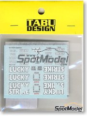 Tabu Design: Decals 1/12 scale - Suzuki RGV-Gamma XR-84 sponsored by Lucky Strike - Motorcycle World Championship 1994 - water slide decals and tobacco sponsor decals - for Studio27 references ST27-TK1249R and ST27-TK1256