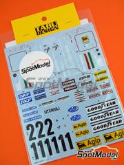 Tabu Design: Marking / livery 1/12 scale - Ferrari 312T Scuderia Ferrari Team sponsored by Agip #11, 12 - Niki Lauda (AT), Clay Regazzoni (CH) - FIA Formula 1 World Championship 1975 and 1976 - water slide decals and assembly instructions - for Tamiya references TAM12019, BS1219 and TAM12034
