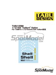 Tabu Design: Marking / livery 1/12 scale - Porsche 934 Turbo RSR Group 4 sponsored by Vaillant - water slide decals - for Tamiya references TAM12020, BS1220 and TAM12056