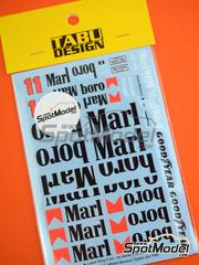 Tabu Design: Marking / livery 1/12 scale - McLaren Honda MP4/4 McLaren Racing Limited Team sponsored by Marlboro #11, 12 - Alain Prost (FR), Ayrton Senna da Silva (BR) 1988 - water slide decals and tobacco sponsor decals - for Beemax Model Kits reference BX12002