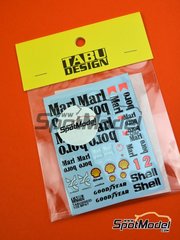 Tabu Design: Marking / livery 1/20 scale - McLaren Honda MP4/7 Marlboro, Goodyear, Shell logos 1992 - water slide decals and tobacco sponsor decals - for Tamiya references TAM20035 and TAM25171