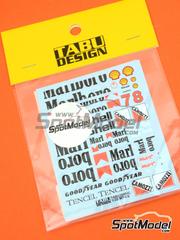 Tabu Design: Marking / livery 1/20 scale - McLaren Honda MP4/8 McLaren Racing Limited Team sponsored by Marlboro #7, 8 - FIA Formula 1 World Championship 1993 - water slide decals and tobacco sponsor decals - for Tamiya references TAM20039 and TAM25172