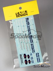 Tabu Design: Decals 1/20 scale - Williams FW19 - Rothmans Logos - water slide decals and tobacco sponsor decals