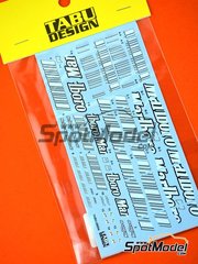 Tabu Design: Marking / livery 1/20 scale - Ferrari F2007  Scuderia Ferrari Team sponsored by Marlboro #5, 6 - Felipe Massa (BR), Kimi R�ikk�nen (FI) - FIA Formula 1 World Championship 2007 - water slide decals - for Fujimi references FJ090481, 09048, GP-11, FJ090566, 09056, GP-15, FJ090610, 09061, GPSP-11, FJ090689, 09068, GPSP-12, FJ09072, FJ091006, 09100 and GP-42, or Model Factory Hiro references MFH-K186 and K-186