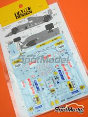 Tabu Design: Marking / livery 1/20 scale - Ferrari F1/89/90 639/640/641 Scuderia Ferrari Team sponsored by Marlboro #1, 2, 27, 28 - Alain Prost (FR), Nigel Ernest James Mansell (GB), Gerhard Berger (AT), Michele Alboreto - test 1988 (IT) - FIA Formula 1 World Championship 1989 and 1990 - water slide decals, assembly instructions and tobacco sponsor decals - for Tamiya references TAM20023 and TAM20024