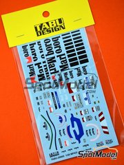Tabu Design: Marking / livery 1/20 scale - McLaren Honda MP4/5 McLaren Racing Limited Team sponsored by Marlboro #1, 2 - Ayrton Senna da Silva (BR), Alain Prost (FR) - FIA Formula 1 World Championship 1989 - water slide decals - for Fujimi references FJ090573, 09057, GP-16, GP16, FJ09062, 090627, GP-19, FJ090627, 09062, GP-19, FJ090665, 09066, GP-22, FJ090719, 09071, GPSP-14, FJ091938, 09193 and GP-1, or Model Factory Hiro references MFH-K148 and K-148, or Tamiya references TAM20026, TAM89720 and TAM92209