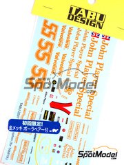 Tabu Design: Marking / livery 1/20 scale - Lotus Ford Type 79 Lotus Team sponsored by John Player Special #55 - Jean-Pierre Jarier (FR) - FIA Formula 1 World Championship 1978 - water slide decals and tobacco sponsor decals - for Tamiya reference TAM20060