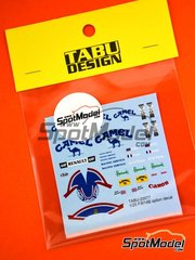 Tabu Design: Marking / livery 1/20 scale - Williams Renault FW14B Williams Grand Prix Engineering Team sponsored by Camel - Damon Hill (GB), Alain Prost (FR) - FIA Formula 1 World Championship 1992 - water slide decals - for Fujimi references FJ09052, 090528,  GP-17, FJ090702, 09070, GP-24, FJ090757, 09075, GPSP-13, FJ090795, 09079 and GP-26