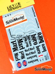 Tabu Design: Marking / livery 1/20 scale - McLaren Ford M23 McLaren Racing Limited Team sponsored by Marlboro - FIA Formula 1 World Championship - water slide decals - for Tamiya reference TAM20062