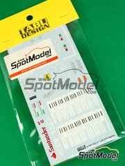 Tabu Design: Marking / livery 1/20 scale - Ferrari F10 800 Grand Prix Scuderia Ferrari Team sponsored by Banco Santander - Fernando Alonso (ES), Felipe Massa (BR) - FIA Formula 1 World Championship 2010 - water slide decals - for Fujimi references FJ090870, 09087, GP-32, FJ090947, 09094, GP-41, FJ090948, FJ090955, 09095, GPSP-18, FJ091815, 09181 and GP-57