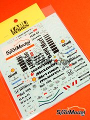 Tabu Design: Decals 1/20 scale - McLaren Honda MP4/6 - Full Sponsor McLaren Racing Limited Team sponsored by Marlboro #1, 2 - Ayrton Senna da Silva (BR), Gerhard Berger (AT) - Formula 1 World Championship 1991 - for Fujimi references FJ09044, GP10, 090443, FJ090443, FJ090443, 09044, GP10, FJ09044, FJ090818, 09081, GP-38, FJ091693, GP-53 and FJ09173