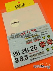 Tabu Design: Marking / livery 1/20 scale - Tyrrell Ford 004 Tyrrell Racing Team sponsored by Lucky Strike #3, 26 - Eddie Keizan (ZA) - South African Formula 1 Grand Prix, Highveld 100 1973 - water slide decals - for Ebbro reference EBR20007