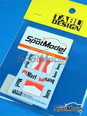 Tabu Design: Marking / livery 1/24 scale - Toyota Celica GT-Four ST165 sponsored by Marlboro - water slide decals and tobacco sponsor decals - for Beemax Model Kits references B24001, Aoshima 081198, B24002, Aoshima 084229, B24006 and Aoshima 097885 image