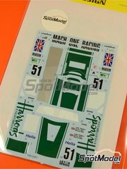 Tabu Design: Decoracin escala 1/24 - McLaren F1 GTR Short Tail Equipo Mach One Racing patrocinado por Harrods Racing N 51 - Andy Wallace (GB) + Justin Bell (GB) + Derek Bell (GB) - 24 Horas de Le Mans 1995 - calcas de agua e instrucciones de colocacin - para las referencias de Fujimi FJ125992, FJ126012 y FJ126029