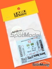 Tabu Design: Marking / livery 1/24 scale - McLaren Senna P1 GTR sponsored by Marlboro #12 - water slide decals and tobacco sponsor decals - for Tamiya references TAM24355, T24355 and TAM24355ST image