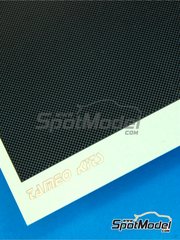 Tameo Kits: Calca de trama de fibra de carbono escala 1/43 - Fibra de carbono cuadrada sobre fondo oscuro 70x110 mm