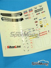 Tameo Kits: Marking / livery 1/43 scale - Jordan Ford EJ13 Jordan Grand Prix Team sponsored by Benson and Hedges #11, 12 - Giancarlo Fisichella (IT), Ralph Firman (IE) - Brazilian Formula 1 Grand Prix 2003 - water slide decals - for Tameo Kits reference SLK006