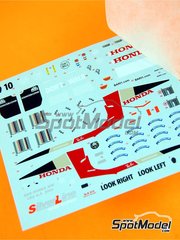 Tameo Kits: Marking / livery 1/43 scale - BAR Honda 006 British American Racing Team sponsored by Lucky Strike #9, 10 - Takuma Sato (JP), Jenson Button (GB) - USA - United States of America Formula 1 Grand Prix 2004 - water slide decals and tobacco sponsor decals - for Tameo Kits reference SLK014