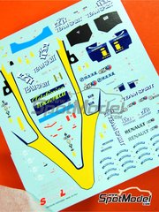 Tameo Kits: Decoracin escala 1/43 - Renault R25 Equipo Renault F1 patrocinado por Mild Seven N 5, 6 - Fernando Alonso (ES), Giancarlo Fisichella (IT) - Gran Premio de Frmula 1 de China 2005 - calcas de agua y calcas de sponsors de tabaco - para la referencia de Tameo Kits SLK023