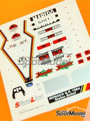 Tameo Kits: Marking / livery 1/43 scale - Tyrrell Ford 012 Tyrrell Racing Team sponsored by DeLonghi #4 - Stefan Bellof (DE) - Monaco Formula 1 Grand Prix 1984 - water slide decals and tobacco sponsor decals - for Tameo Kits reference SLK030