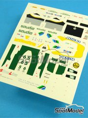 Tameo Kits: Marking / livery 1/43 scale - Williams Honda FW09 Williams Grand Prix Engineering Team sponsored by Saudia #5, 6 - Keijo Erik 'Keke' Rosberg (FI), Jacques Laffite (FR) - USA - United States of America Formula 1 Grand Prix 1984 - water slide decals - for Tameo Kits reference SLK032