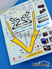 Tameo Kits: Decoracin escala 1/43 - Renault R26 Equipo Renault F1 N 1, 2 - Fernando Alonso (ES), Giancarlo Fisichella (IT) - Gran Premio de Frmula 1 de Canada 2006 - calcas de agua y calcas de sponsors de tabaco - para la referencia de Tameo Kits SLK040