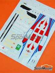 Tameo Kits: Decoraci�n escala 1/43 - Lotus Ford 80 Equipo Lotus patrocinado por Martini Racing N� 1 - Mario Andretti (US) - Gran Premio de F�rmula 1 de Espa�a 1979 - calcas de agua - para la referencia de Tameo Kits SLK041